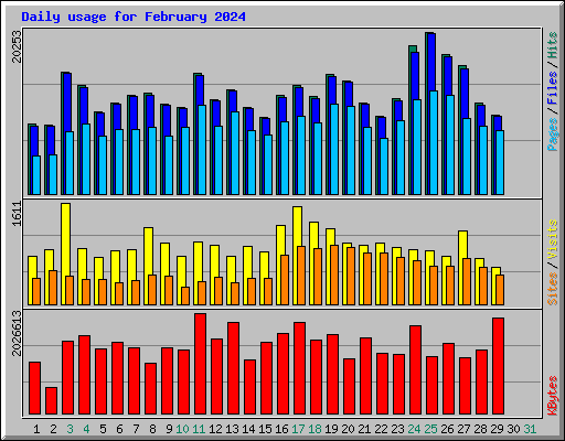 Daily usage for February 2024