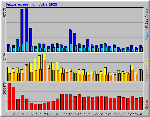 Daily usage for July 2025