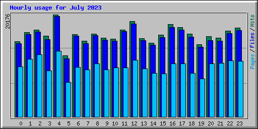 Hourly usage for July 2023