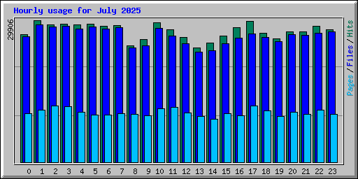 Hourly usage for July 2025